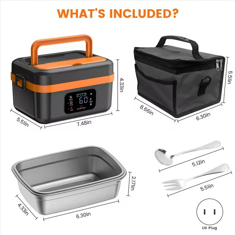 Lancheira Térmica Inteligente – Esquenta Comida Sem Tomada, com Bolsa e Talheres ( 👉 Aproveite: Leve 2 por apenas R$149,90 )