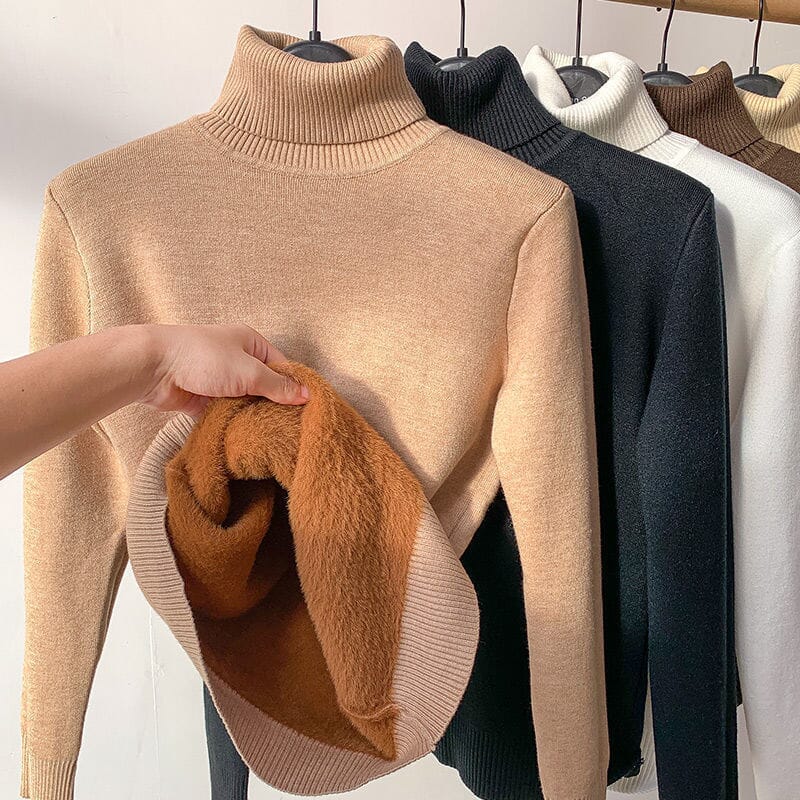 Suéter de Inverno Feminino com Gola Alta