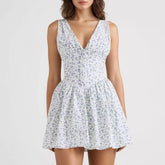 Vestido Curto com Decote V - Barbara