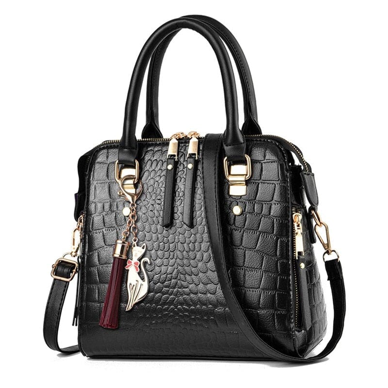 Bolsa de Couro com Design Crocodilo - Glamour