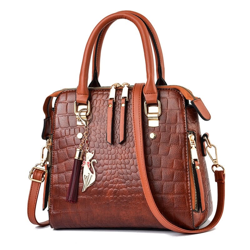 Bolsa de Couro com Design Crocodilo - Glamour