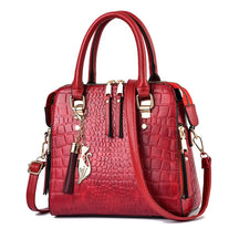 Bolsa de Couro com Design Crocodilo - Glamour