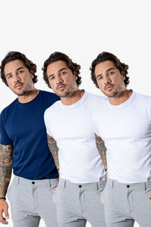 Kit de 3 Camisetas FlexFit Cotton Premium