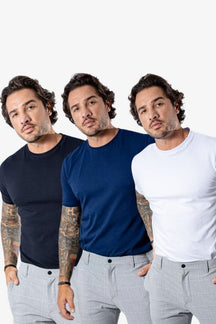 Kit de 3 Camisetas FlexFit Cotton Premium